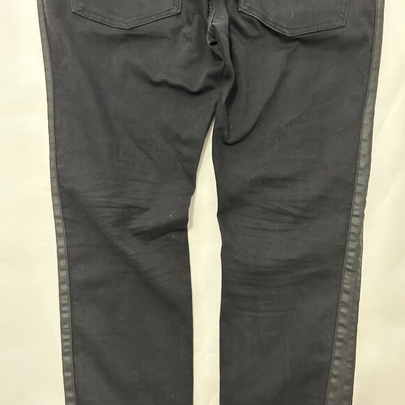 mnml Black Button Fly Jeans Men's Size 38 Straight Leg side trim stretch - Picture 13 of 14